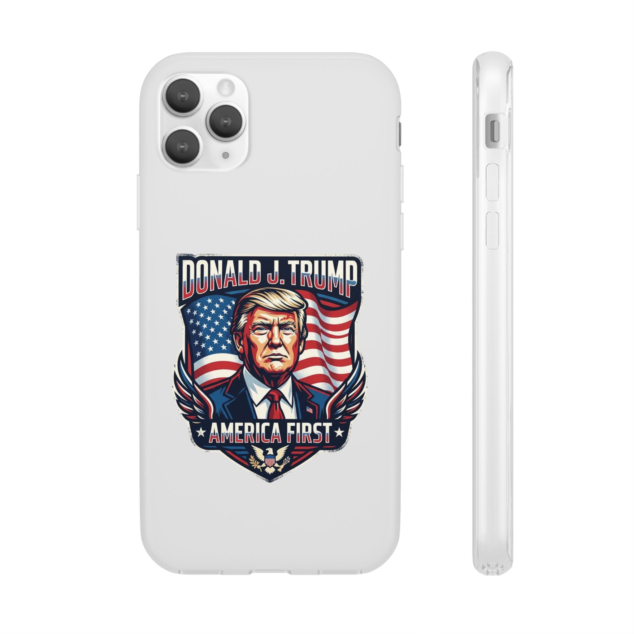 Political Phone Case — 'America First' Patriotic Shield Design