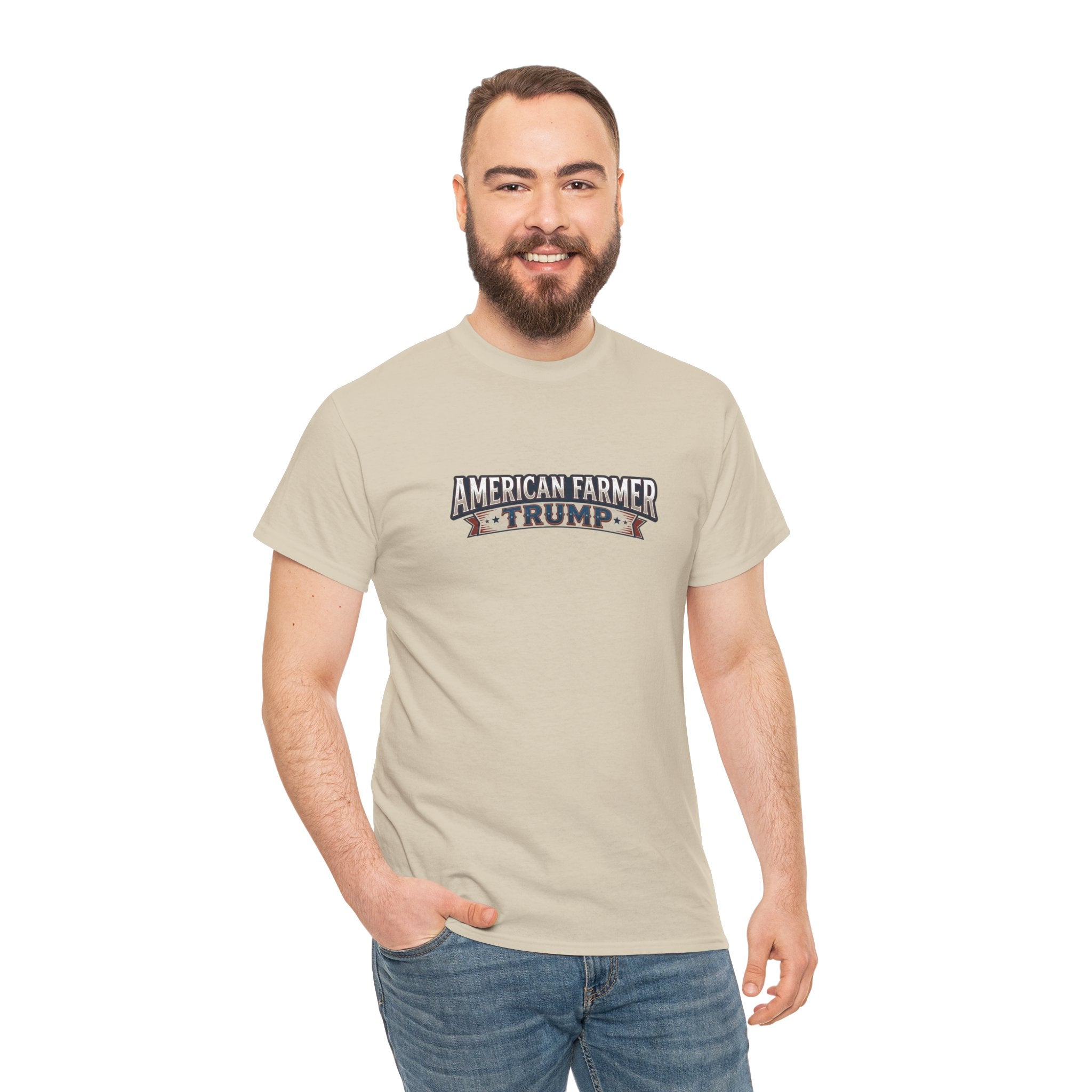 American Farmer Trump T-Shirt – Patriotic Tractor Graphic Tee