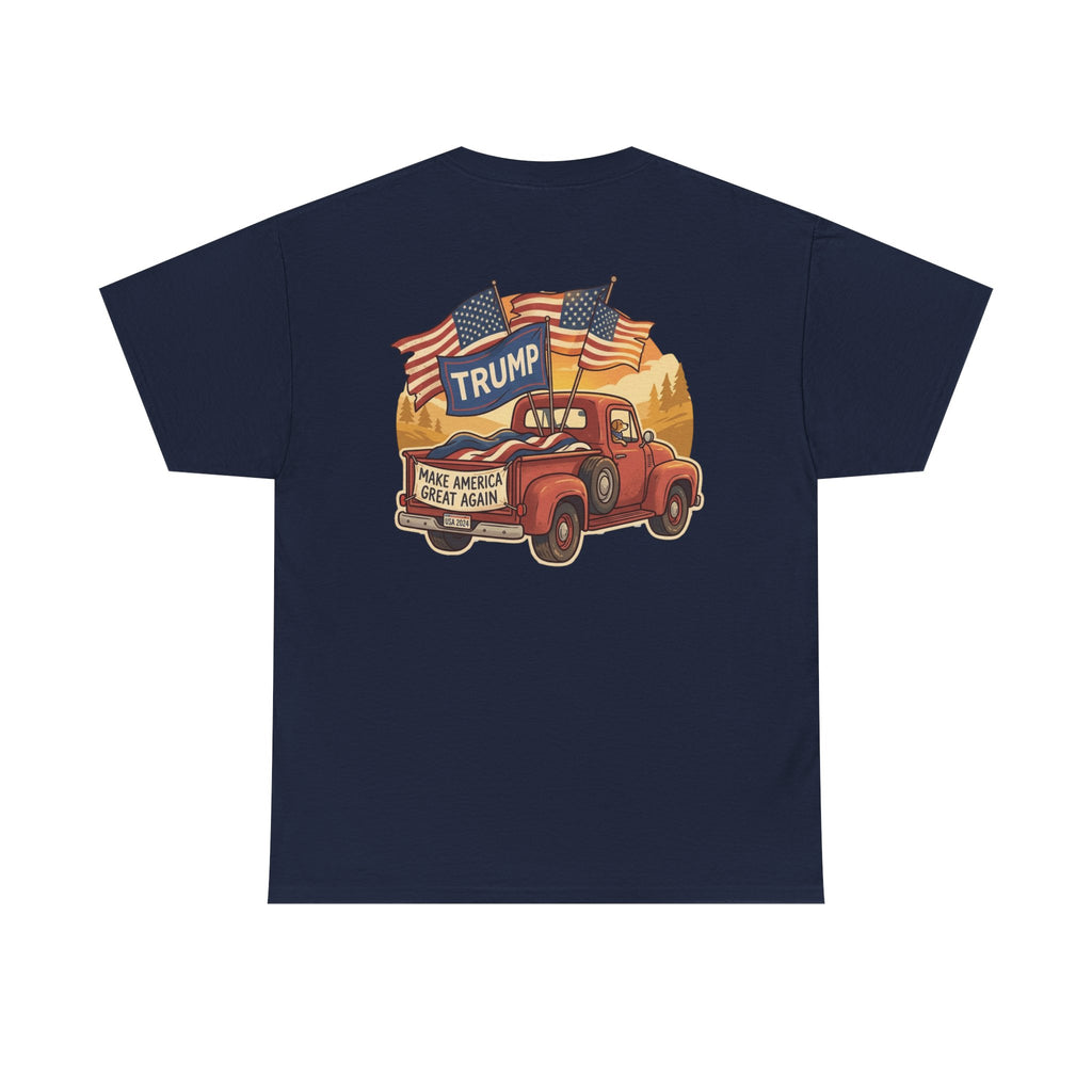 Trump Vintage Truck T-Shirt – Make America Great Again Flag Tee