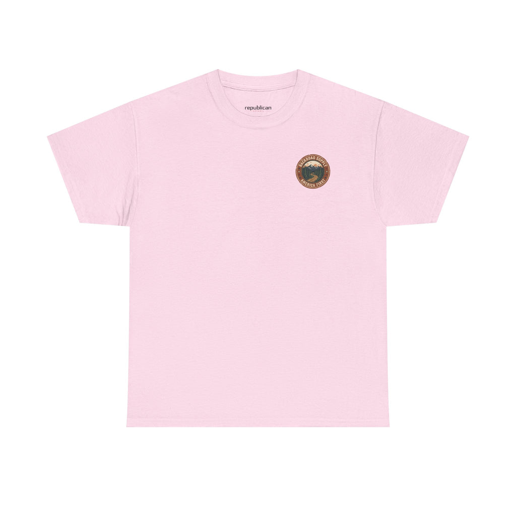 Backroad Supply 'America First' Graphic Tee — Vintage Mountain Road T-Shirt