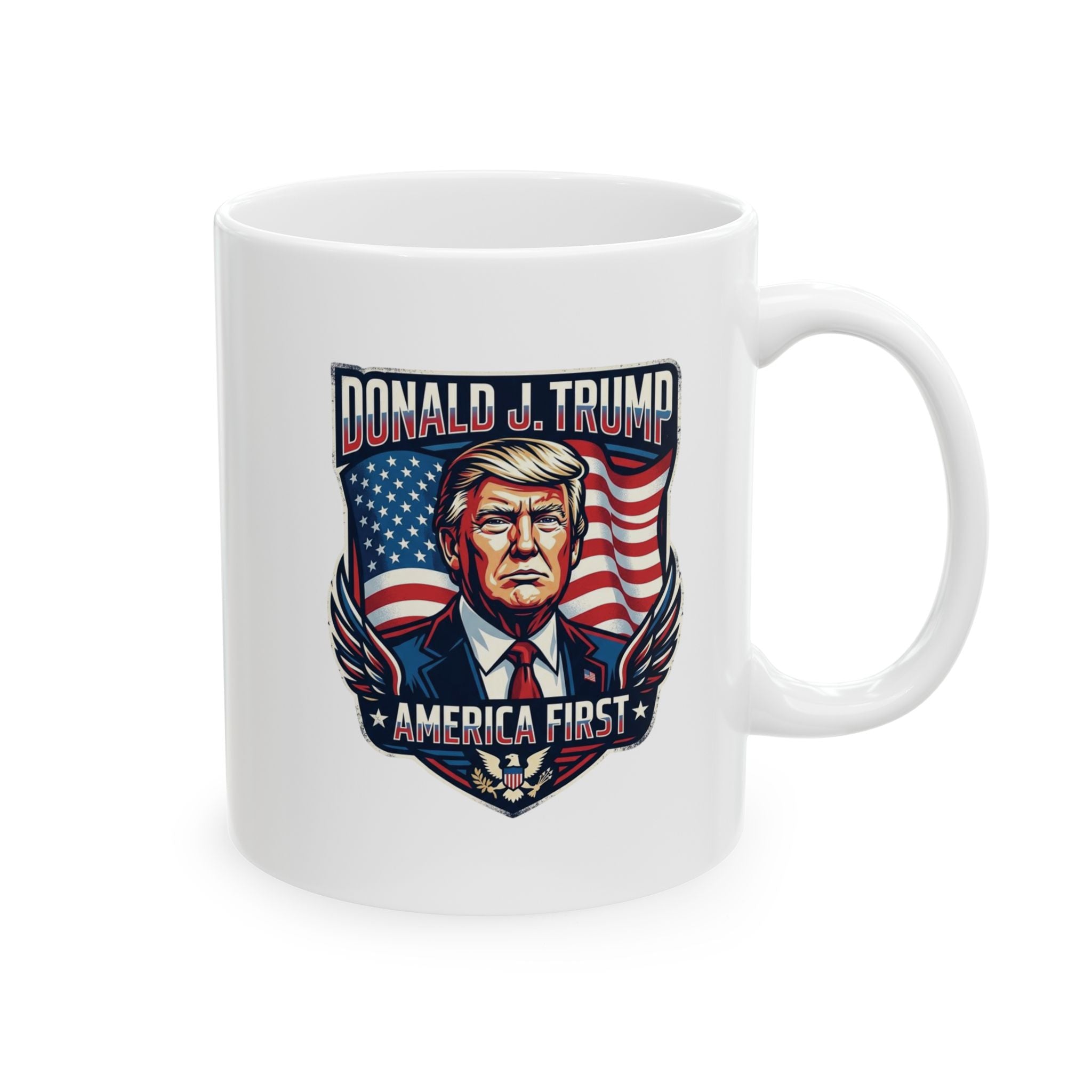 Patriotic Eagle Ceramic Mug – American Flag USA Pride Coffee Cup (11oz/15oz)