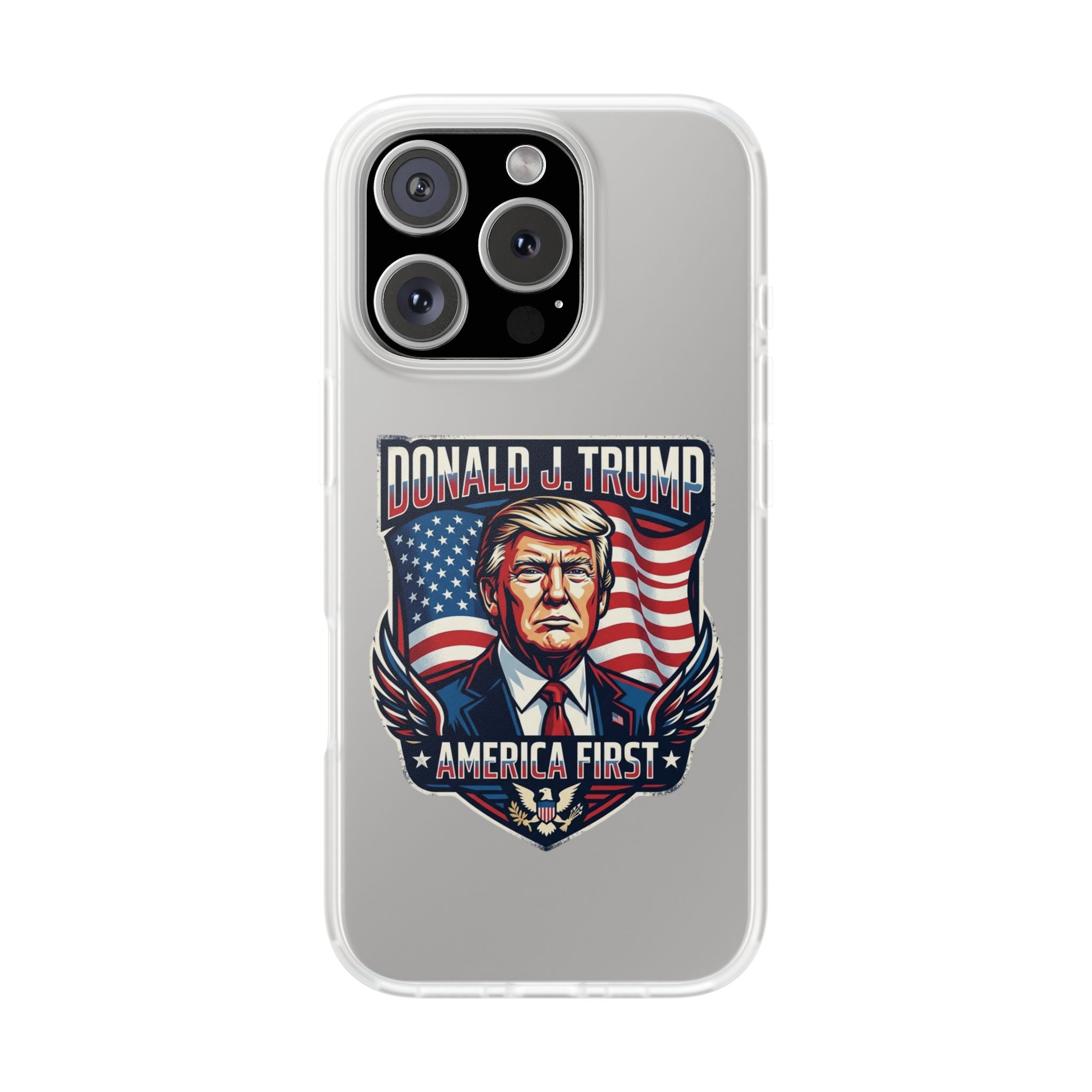Political Phone Case — 'America First' Patriotic Shield Design