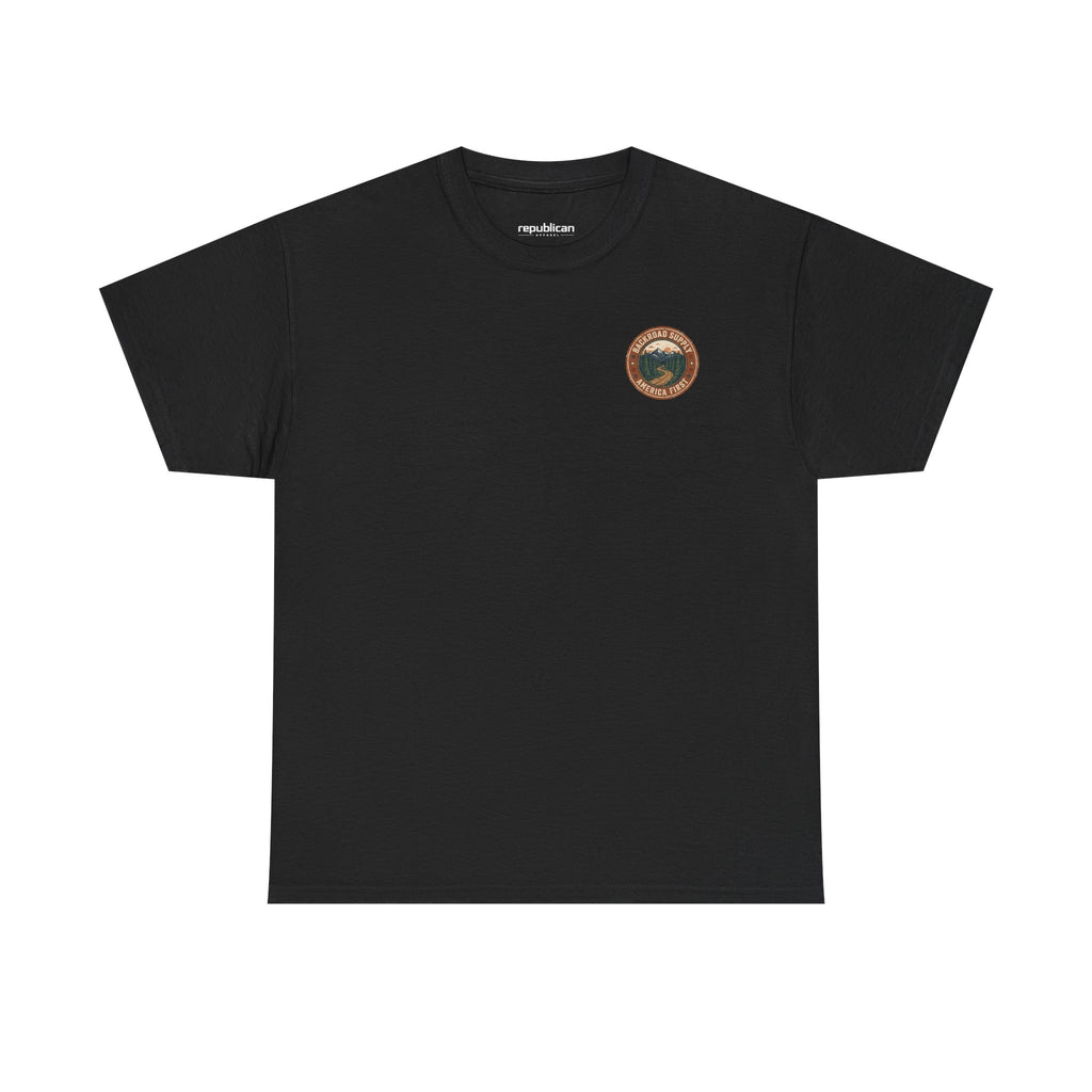 Backroad Supply 'America First' Graphic Tee — Vintage Mountain Road T-Shirt