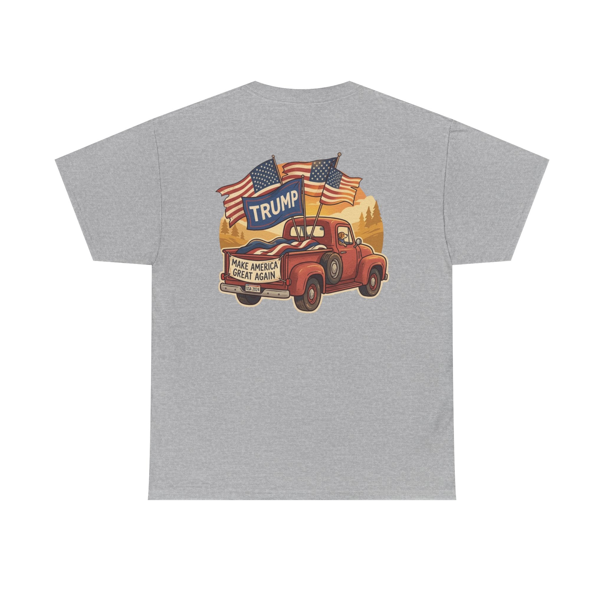 Trump Vintage Truck T-Shirt – Make America Great Again Flag Tee
