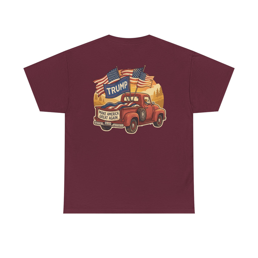 Trump Vintage Truck T-Shirt – Make America Great Again Flag Tee