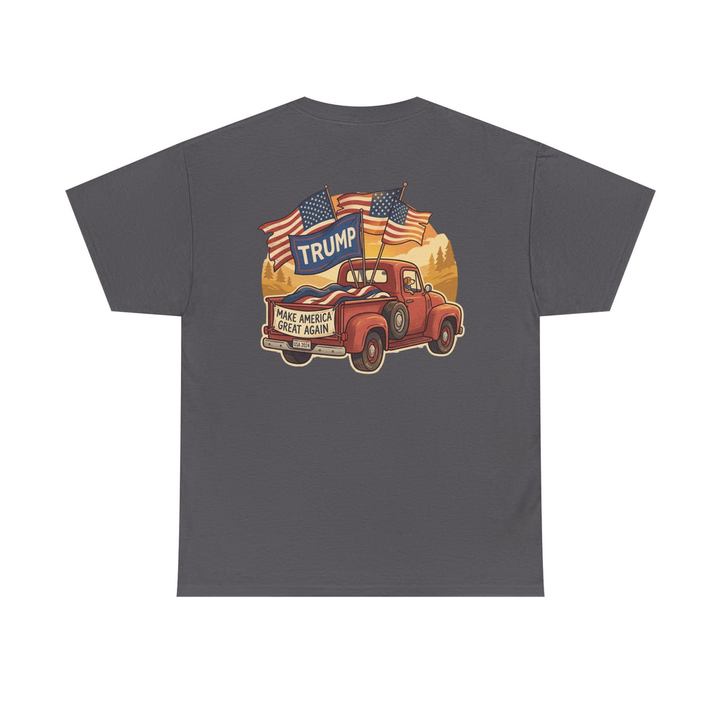 Trump Vintage Truck T-Shirt – Make America Great Again Flag Tee