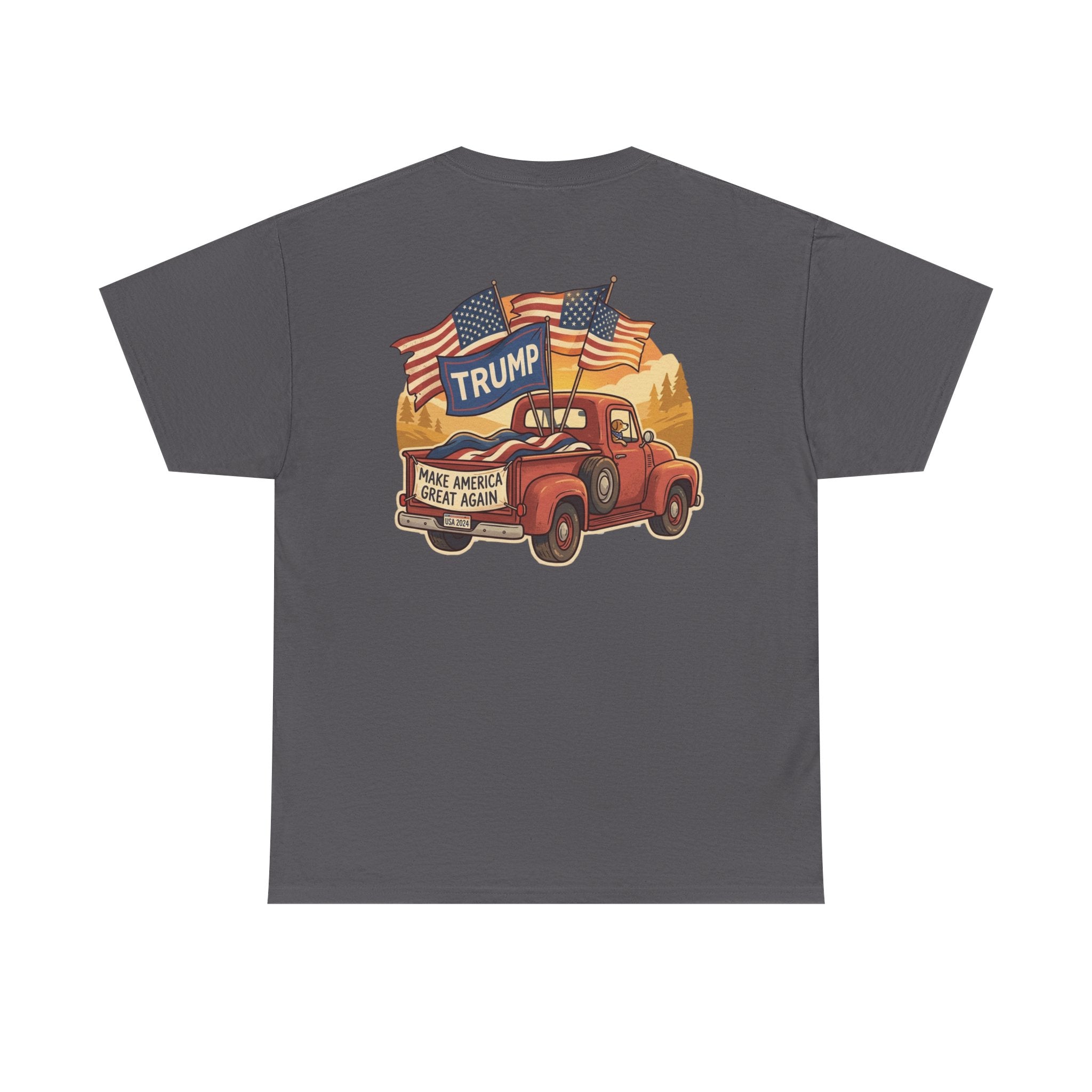 Trump Vintage Truck T-Shirt – Make America Great Again Flag Tee