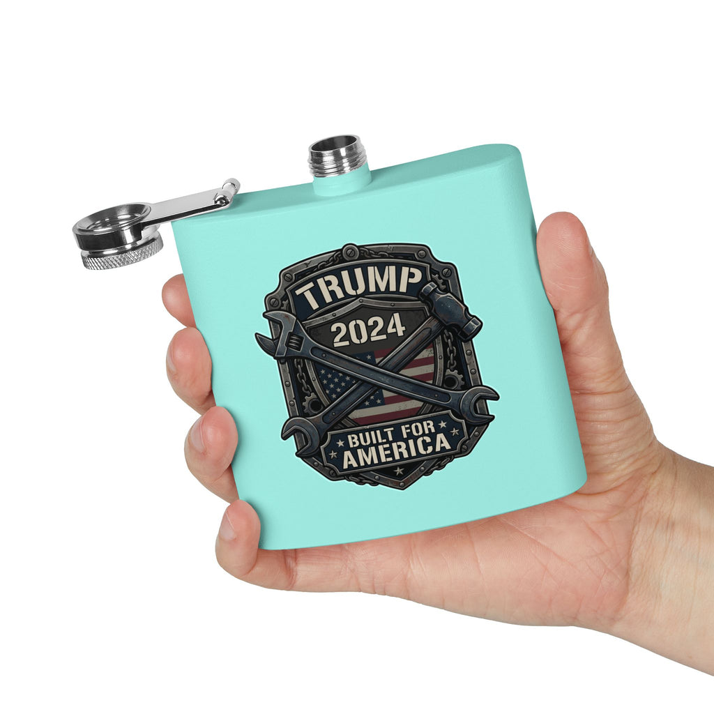 2024 Patriotic Campaign Flask — "Built For America" Stainless Steel 6oz