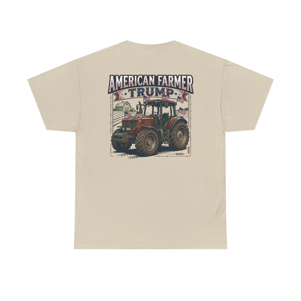 American Farmer Trump T-Shirt – Patriotic Tractor Graphic Tee