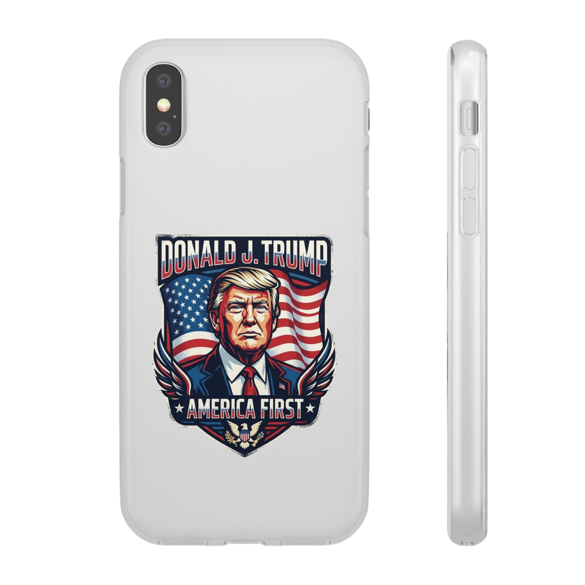 Political Phone Case — 'America First' Patriotic Shield Design