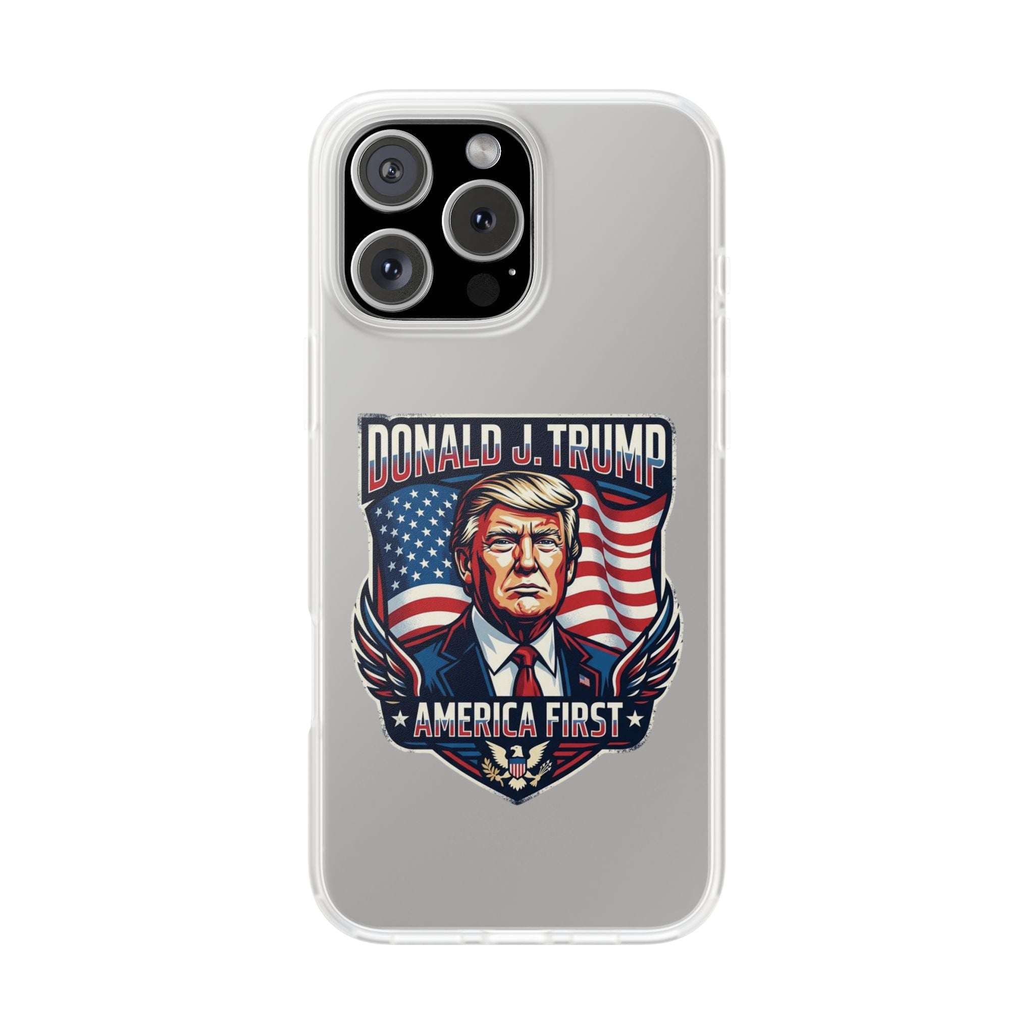 Political Phone Case — 'America First' Patriotic Shield Design