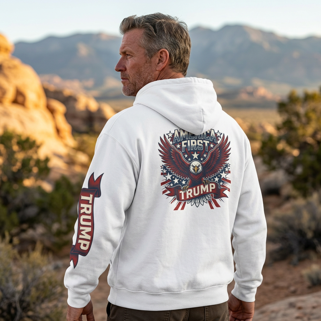 Trump Eagle Hoodie — America First Patriotic Pullover